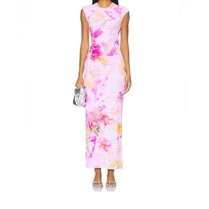 AFRM Pink Floral Midi Dress